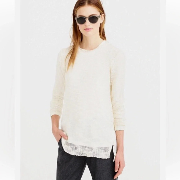 J.Crew Open Knit Wool Mohair Tunic Sweater - Picture 1 of 7